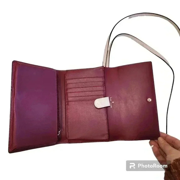 Kate Spade Winni Wright Place Crossbody Wallet Clutch Plum Dawn WLRU3192 - Picture 3 of 14